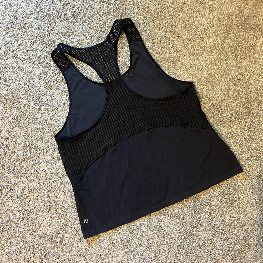 Black Mesh Racerback Tank Top